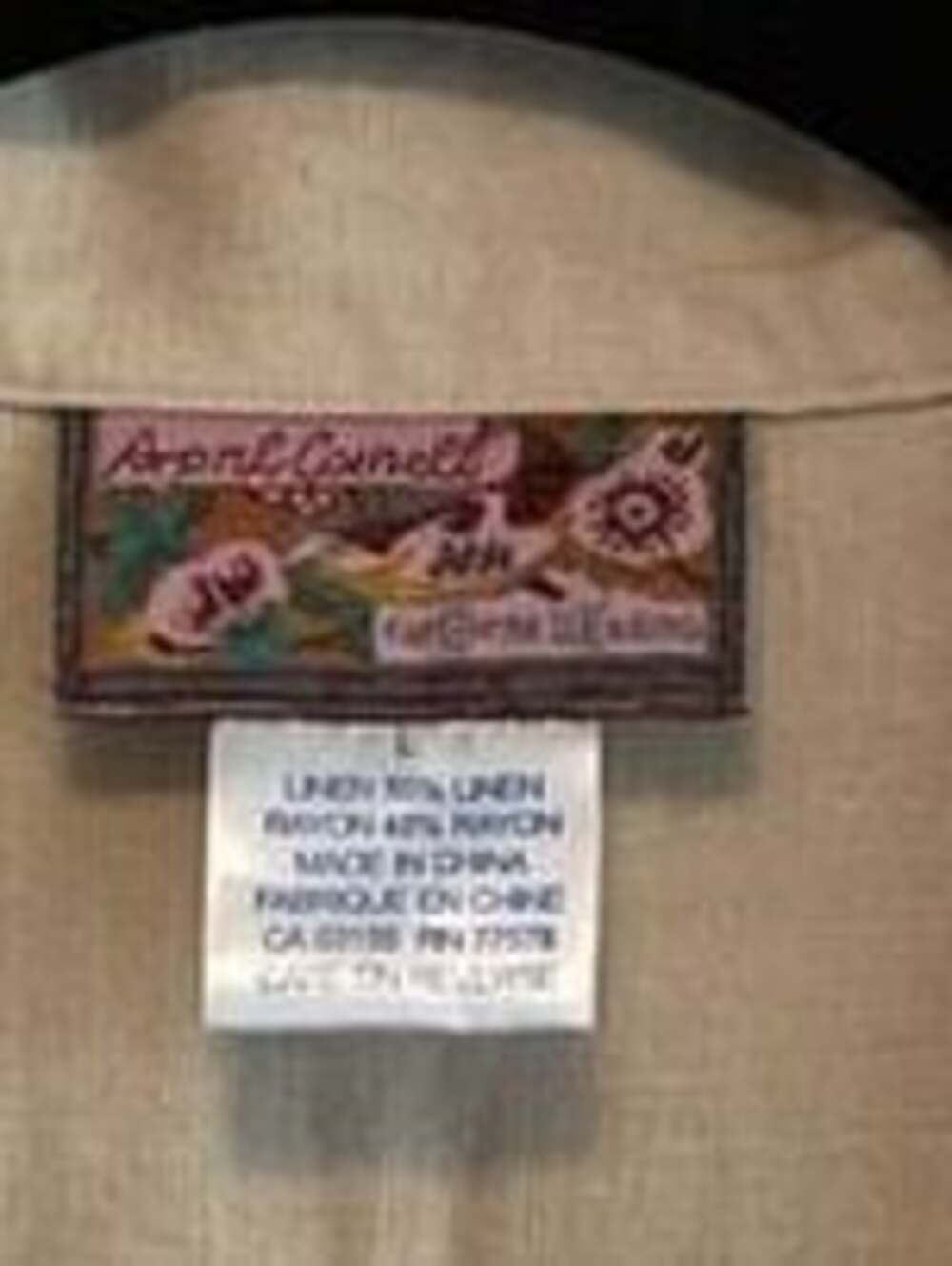 April Cornell Vintage Cream Linen Blend Embroidered  Button Up Dress, Jacket Sz. - Picture 3 of 7